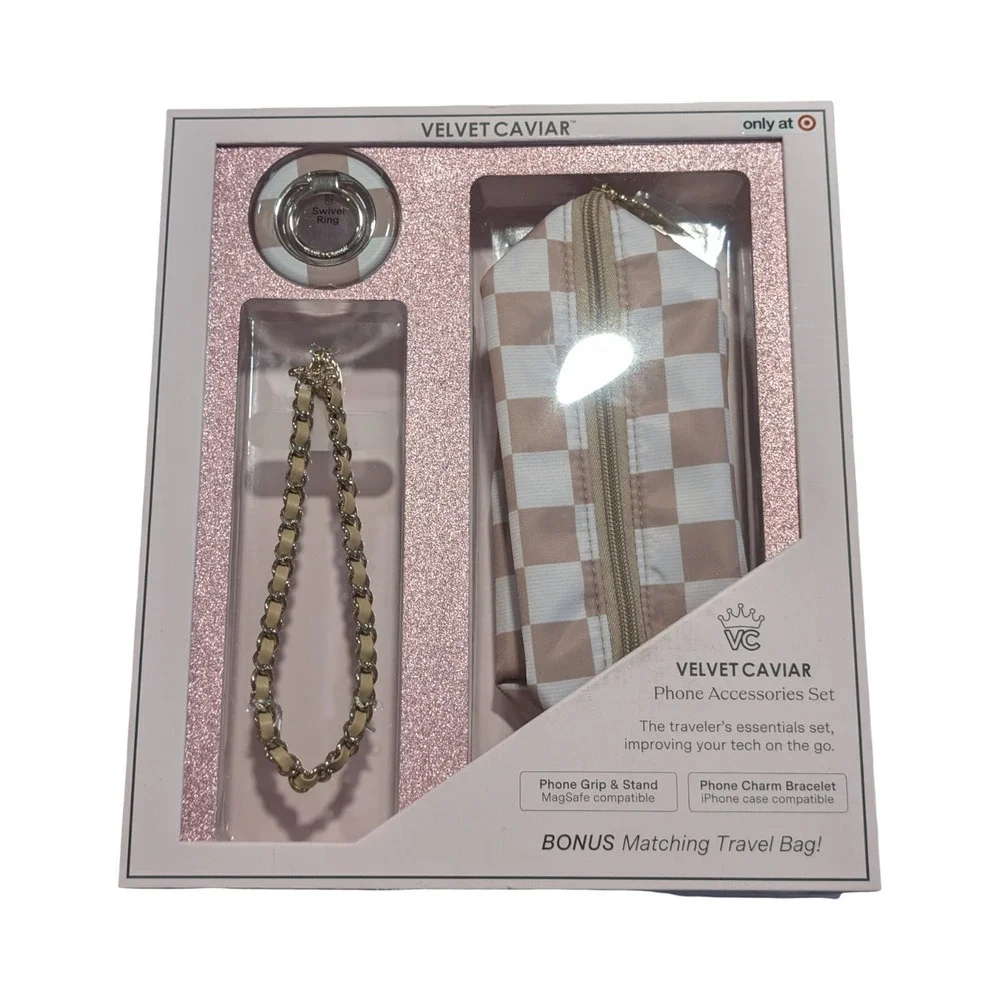VELVET CAVIAR Phone Accessories Set - Nude Vibe Check‎ New Sealed